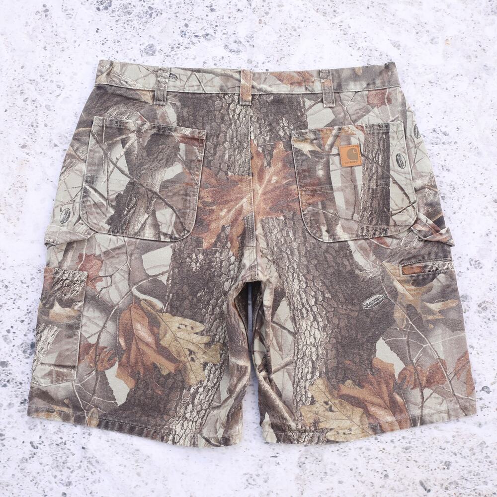 Vintage Carhartt B191 CMO Realtree Camo Carpenter Shorts Size 36